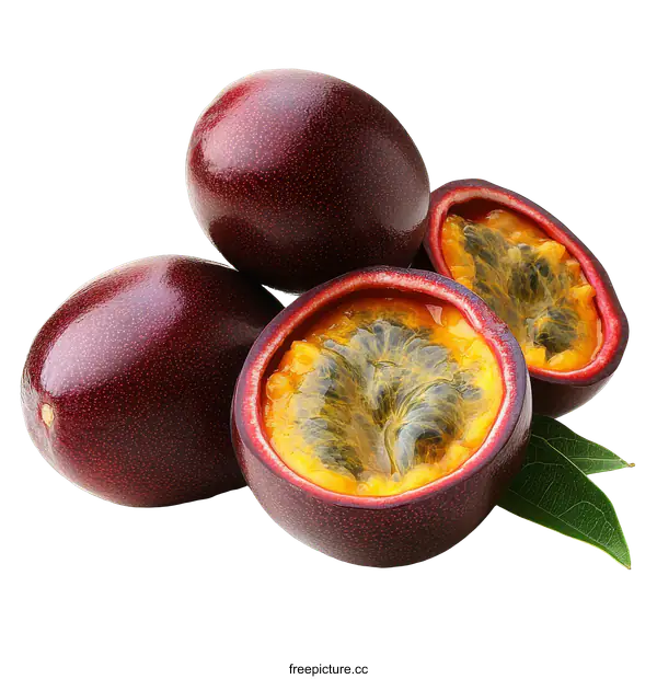 [Transparent Background PNG]Fresh Passion Fruit Fruits and Passion Fruit Sections