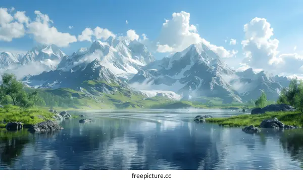 Mesmerizing Mountain Lake and Sky