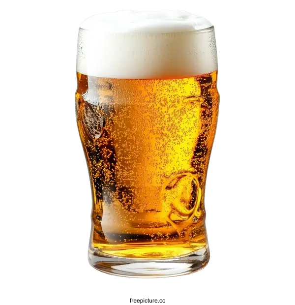 [Transparent Background PNG]Glass of Beer with Frothy Head