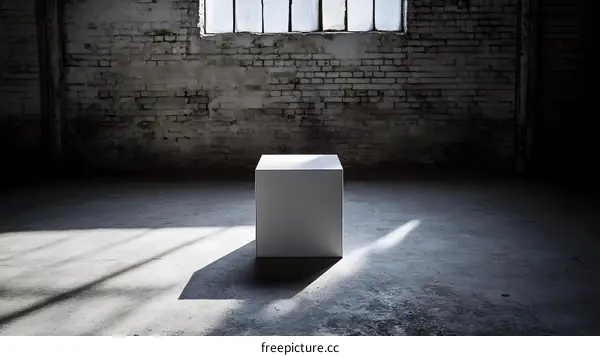 White Cube Minimalist Product Display in Abandoned Industrial Building