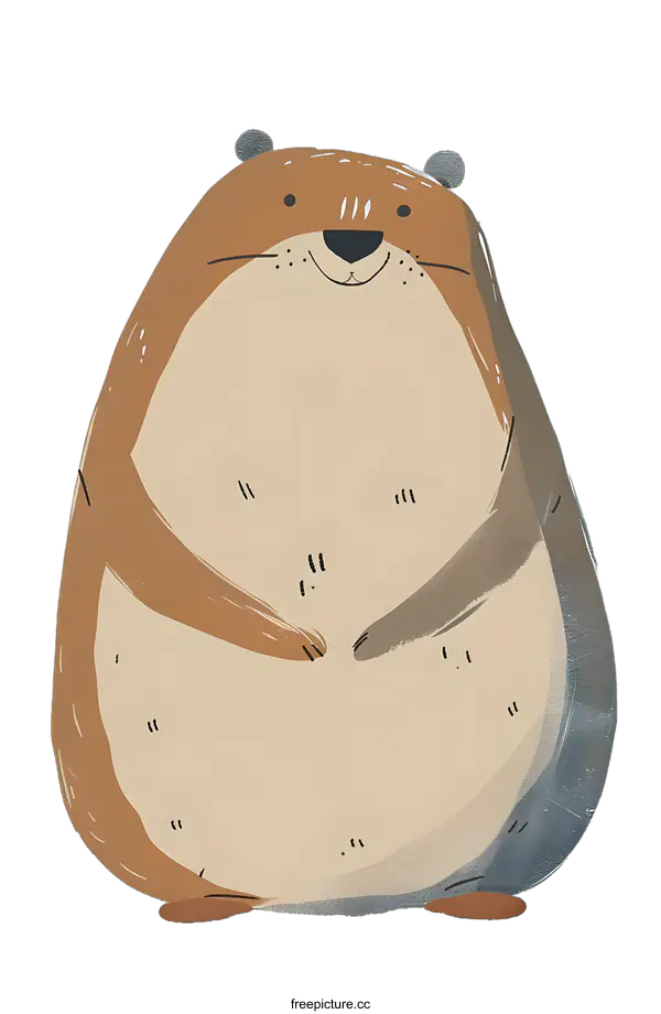[Transparent Background PNG]Cute Cartoon Illustration of a Brown Bear