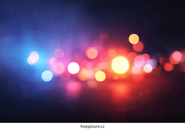 Abstract Colorful Night Lights Bokeh Background