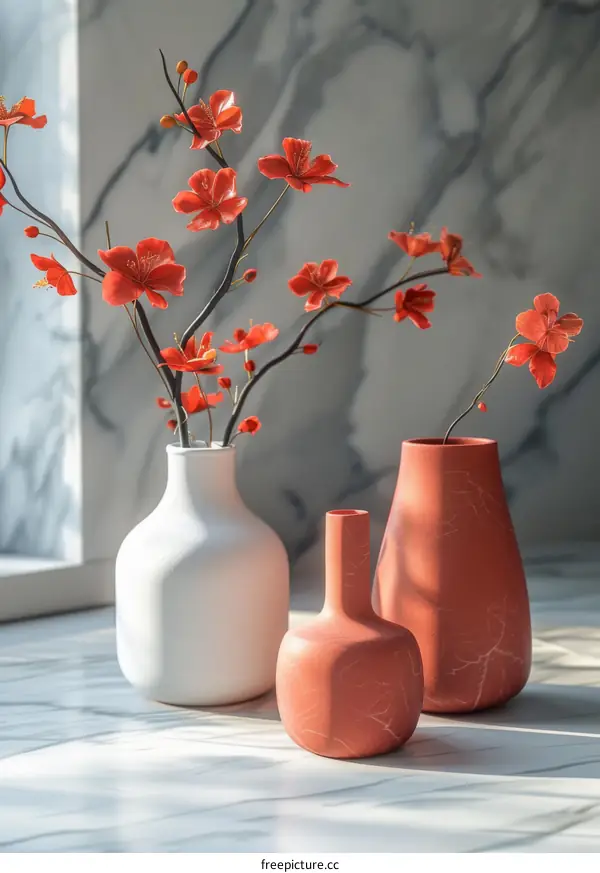 Ceramic Vase with Flowers