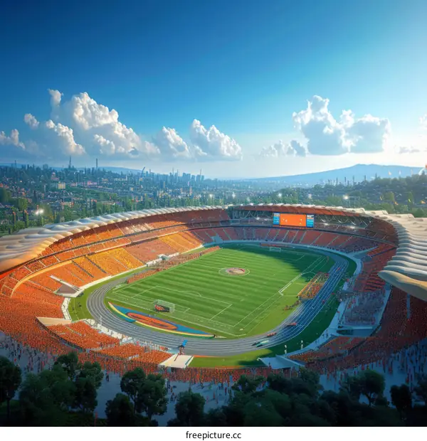 A large stadium filled with people