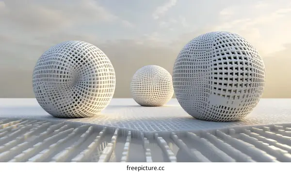 Abstract White Sphere  Geometric  Design