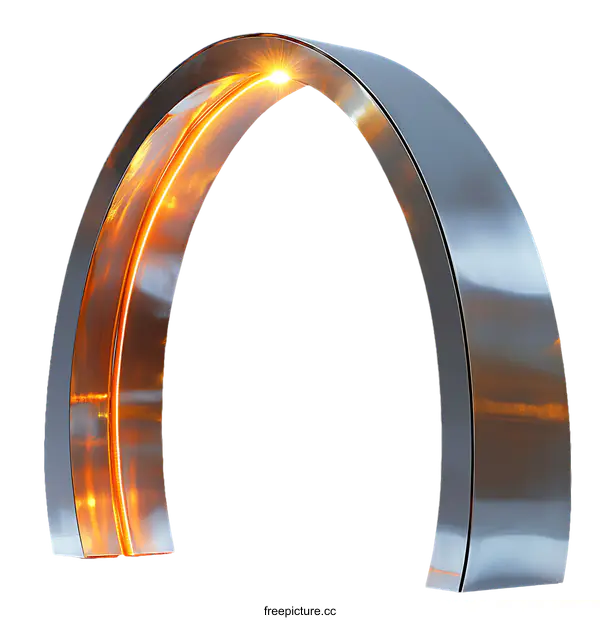 [Transparent Background PNG]Modern Stainless Steel Archway Sculpture