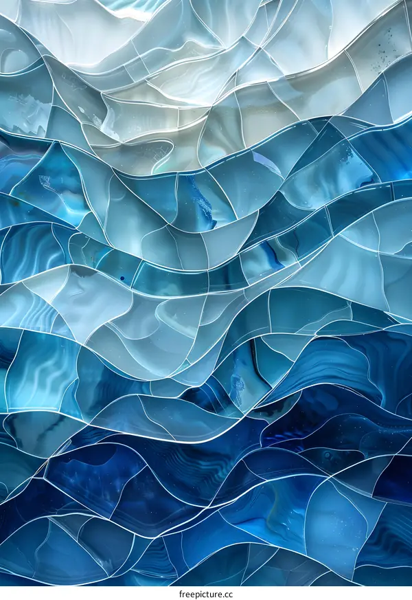 Blue and white abstract painting