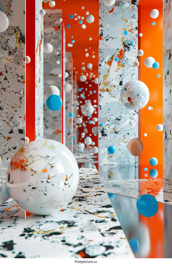 Abstract Colorful Sphere Corridor