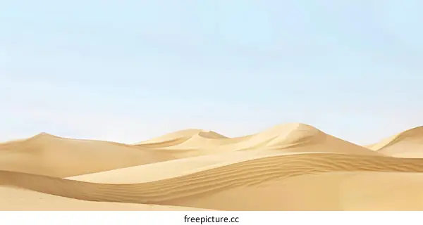 Sand Dunes Desert Landscape Under a Clear Sky