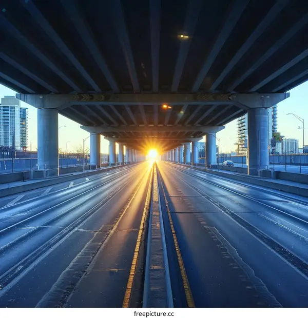 Sunrise over the Gardiner Expressway, Toronto