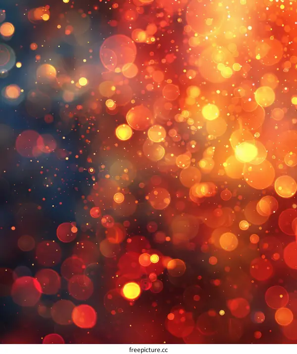 Abstract Glowing Orange and Yellow Bokeh Light Background