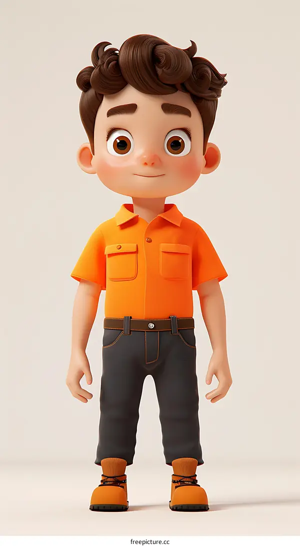 3d cartoon character of a boy