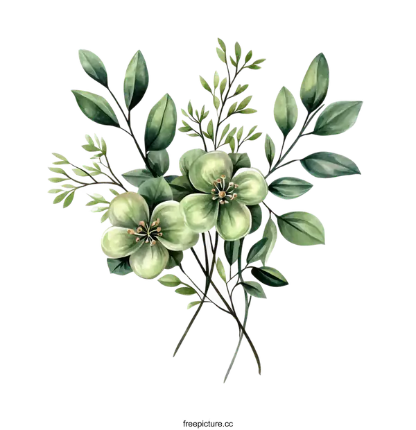 [Transparent Background PNG]Watercolor Floral Bouquet Illustration