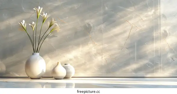 Elegant Vase Arrangement on Marble Surface