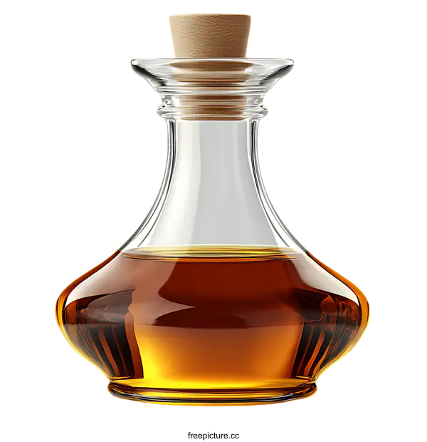 [Transparent Background PNG]Elegant Decanter with Amber Liquid