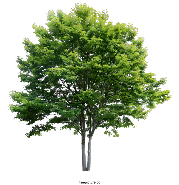 [Transparent Background PNG]Green Tree with Lush Foliage Isolated on White Background