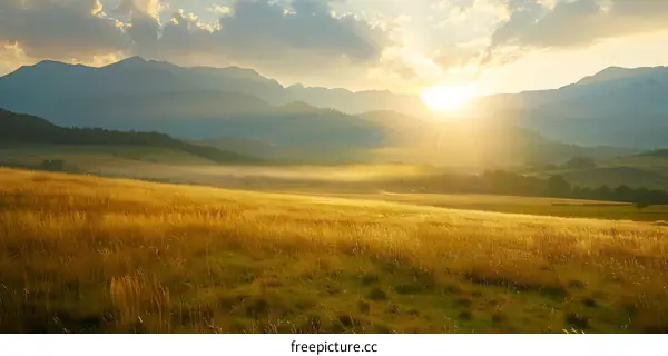 Sunrise Over Mountain Meadow