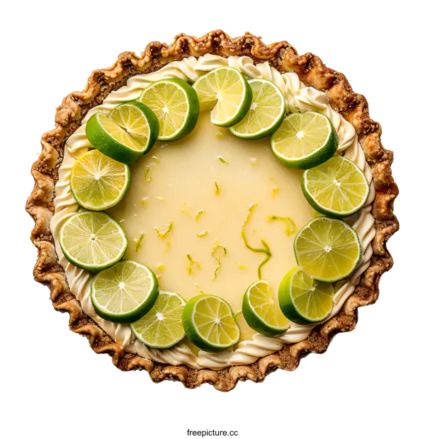 [Transparent Background PNG]Key Lime Pie with Lime Slices