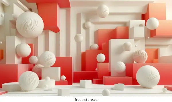 Abstract Geometric Composition with Floating Spheres