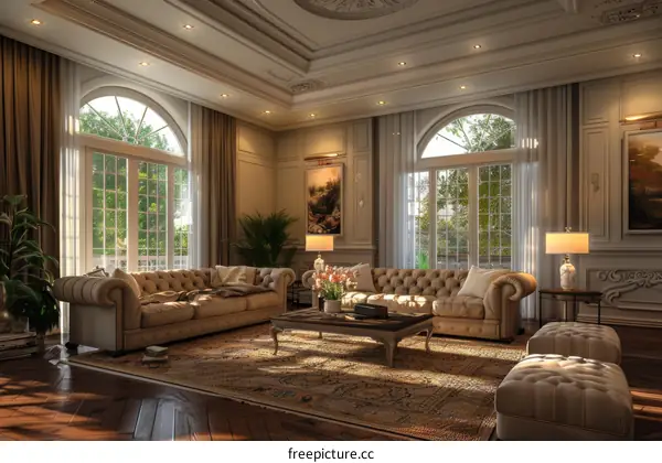 European style living room interior design