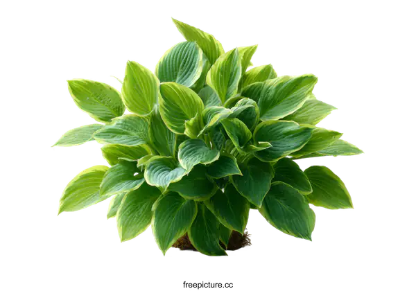 [Transparent Background PNG]Beautiful Variegated Hosta Plant Close-Up