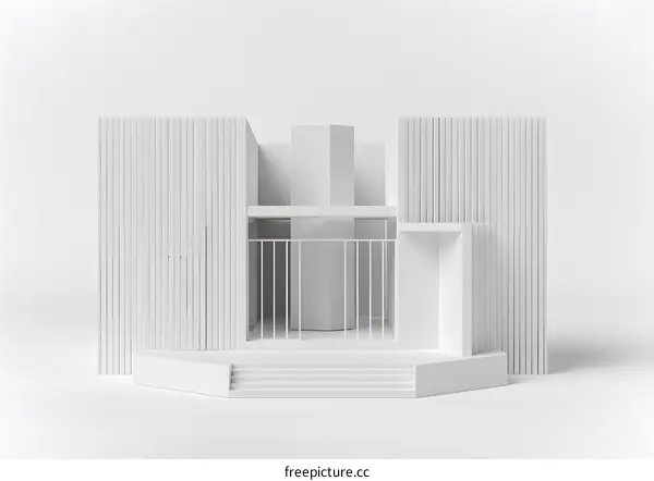 Minimalist White 3D Model of Modern House