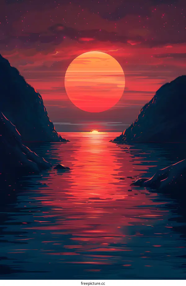 Sunset over the sea