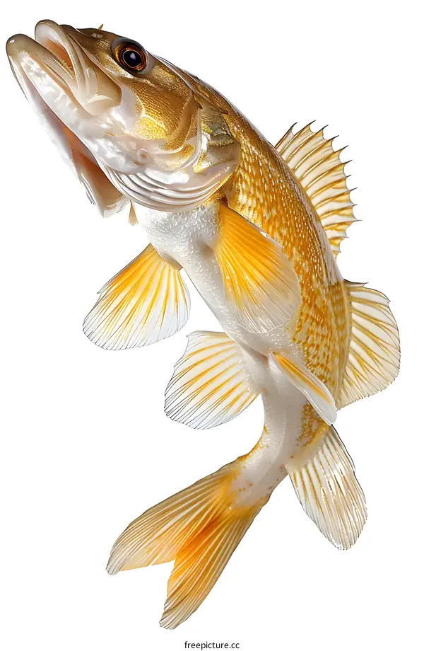 Golden Walleye Fish Jumping