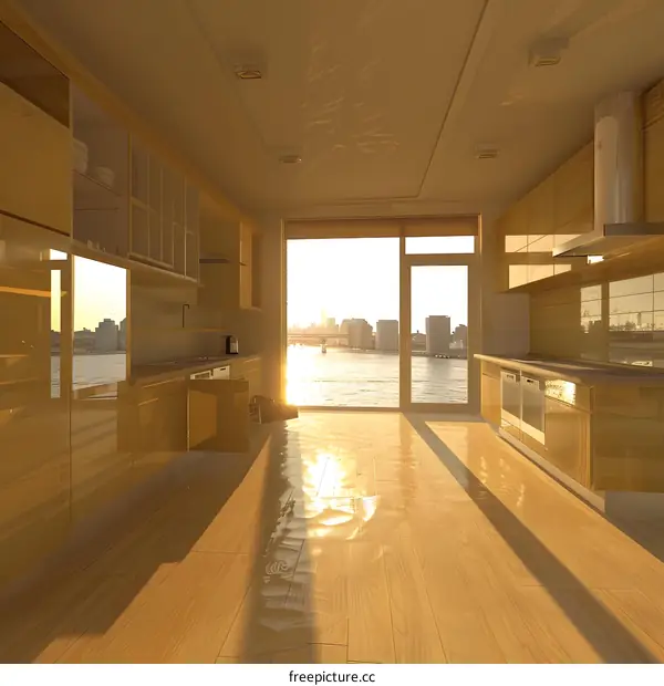 Modern Kitchen Design With City View