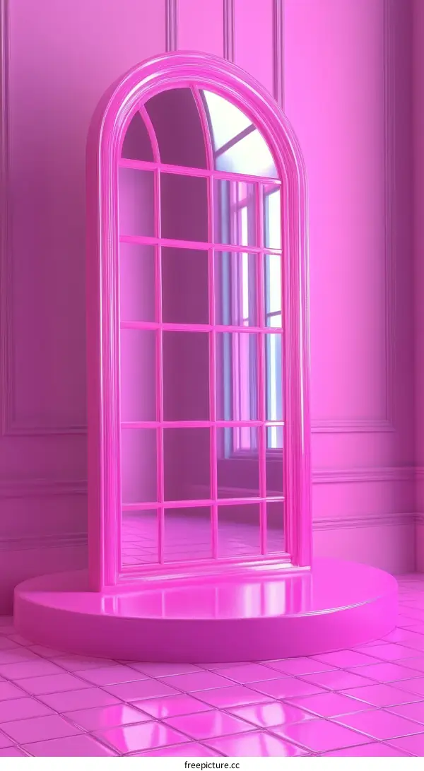 Pink Arch Window Display Stand