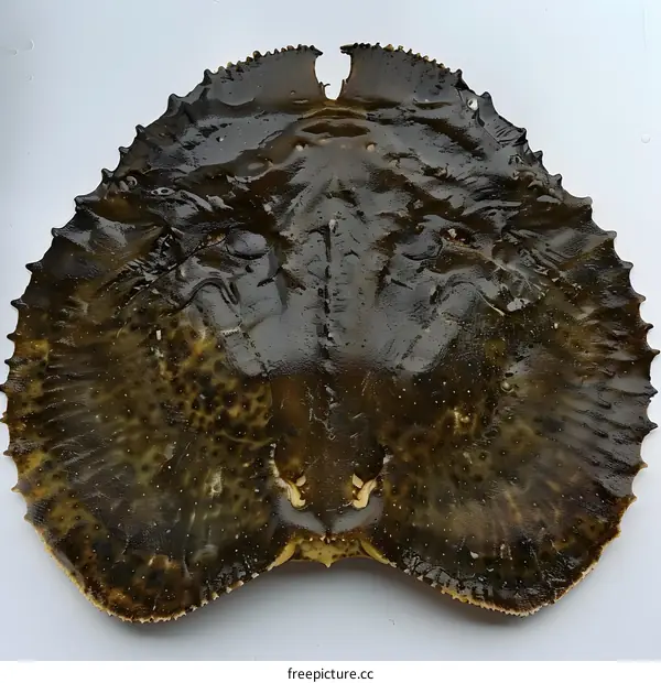 Horseshoe Crab Shell on White Background