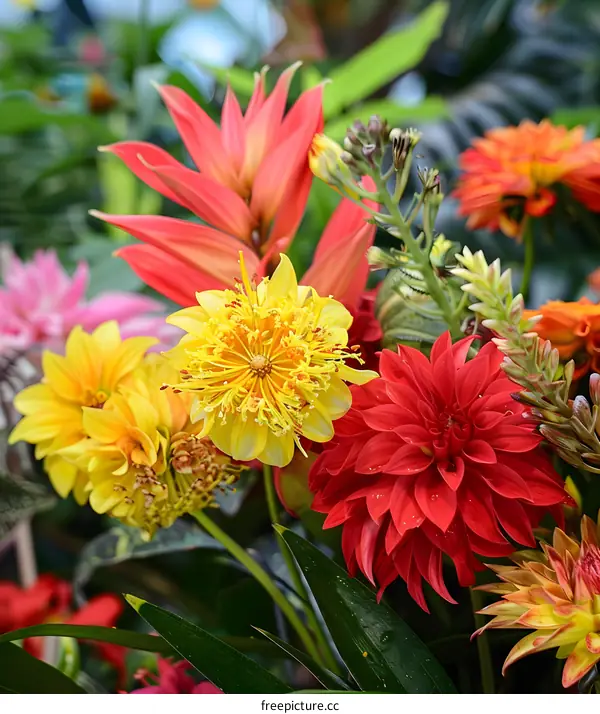 Colorful Flowers in Bloom, Garden Flowers, Floral Bouquet