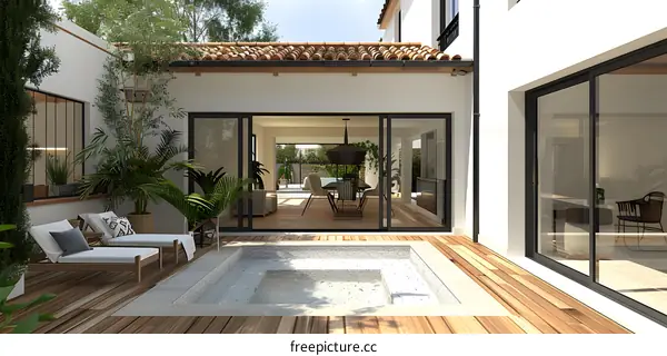 Courtyard with pool and terrace