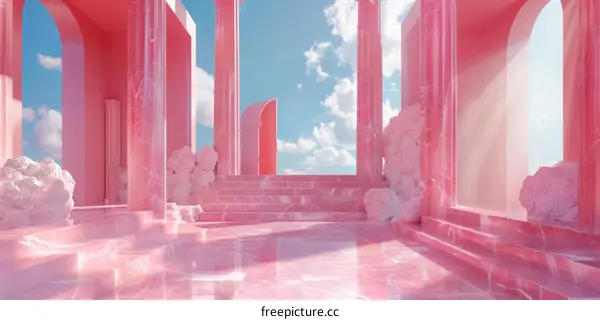 Pink Marble Architectural Illustration