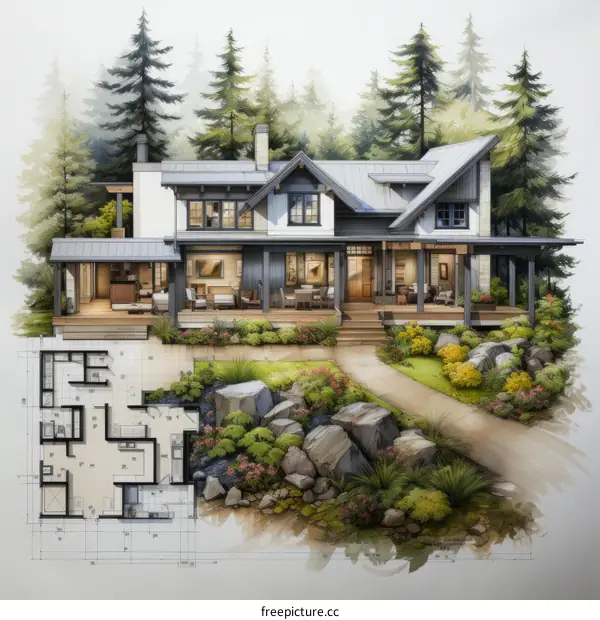 Modern Farmhouse Exterior Design With Floor Plans