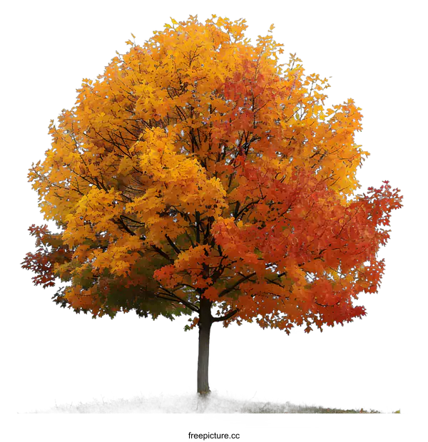 [Transparent Background PNG]Autumn Tree Isolated on transparent background