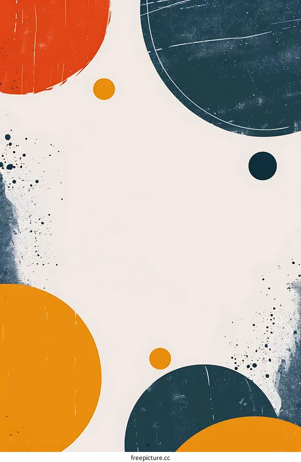 Abstract Geometric Background with Circles and Dots