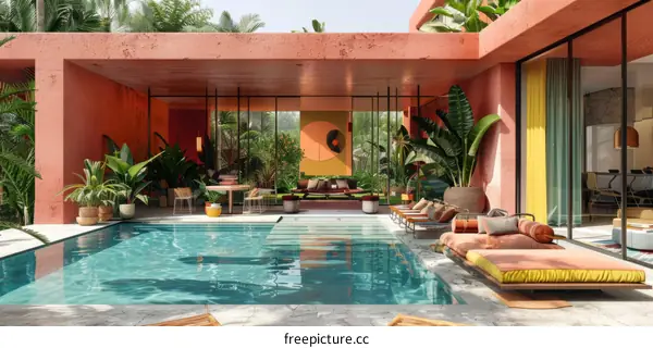 Courtyard house with swimming pool