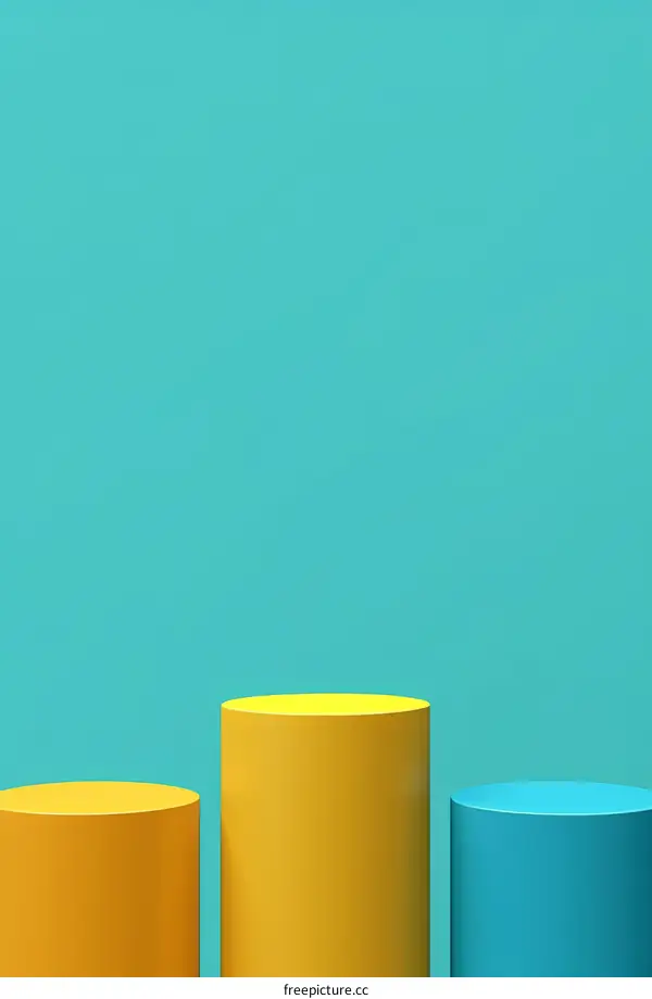 Three-Dimensional Podium with Three Cylinders of Different Heights