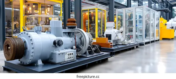 Industrial Machinery Display in a Factory