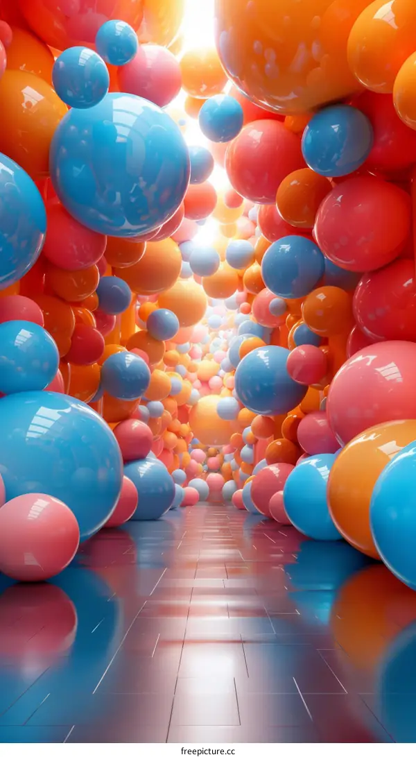 Colorful Sphere Tunnel Visual Art
