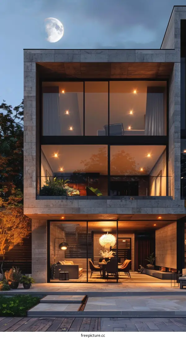 Modern Luxury Home with Large Glass Windows