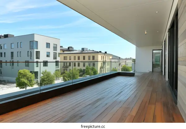Modern Balcony with City View