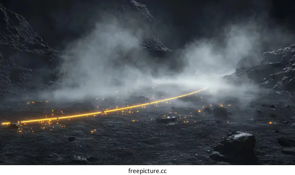 Abstract Futuristic Alien Landscape Path of Light