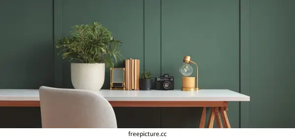 Modern Minimalist Workspace Desk Setting