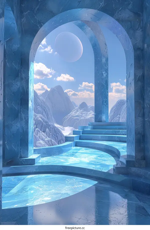 Ice Palace Windows to a Snowy Mountain Wonderland