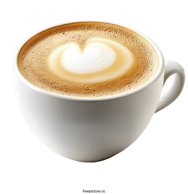 [Transparent Background PNG]Aromatic Latte Art Coffee Cup