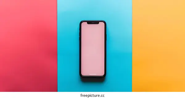 Black Smartphone on Colorful Background