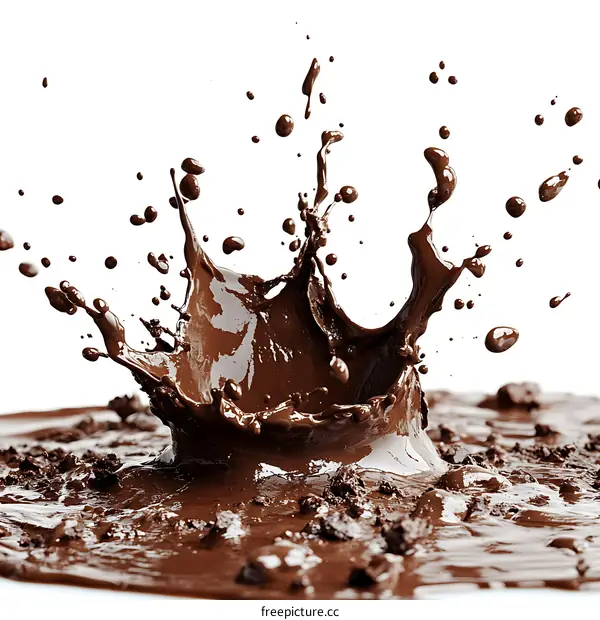 Chocolate Splash on White Background