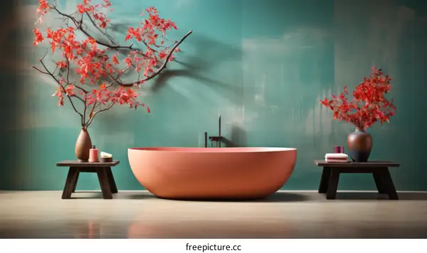 Freestanding bathtub made of solid surface material
